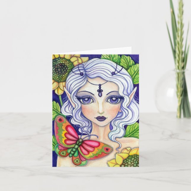 Hada de la mariposa * su ocultación *   tarjeta en (Anverso)