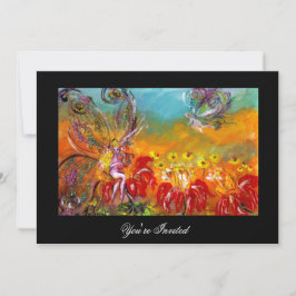 Hada de las flores haciendo música Invitación Fant