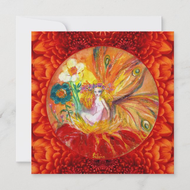 Hada de las flores Invitación de fiesta de fantasí (Anverso)