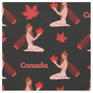 Hada de mapleleaf canadiense sobre tela negra