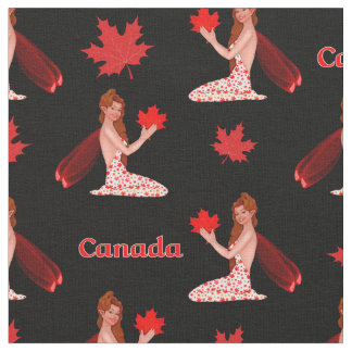 Hada de mapleleaf canadiense sobre tela negra