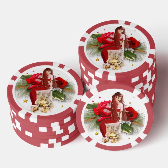 Hada de Navidad Ficha de rPoker (Pila)