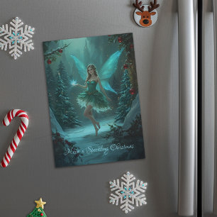 Hada de navidades con tarjeta magnética de chispa