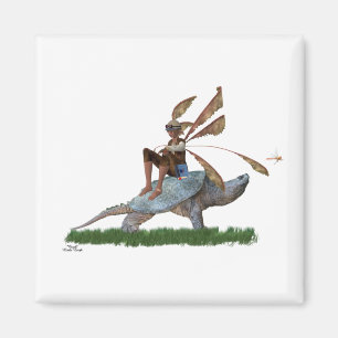 Hada De Niño Montando En El Imán De La Tortuga