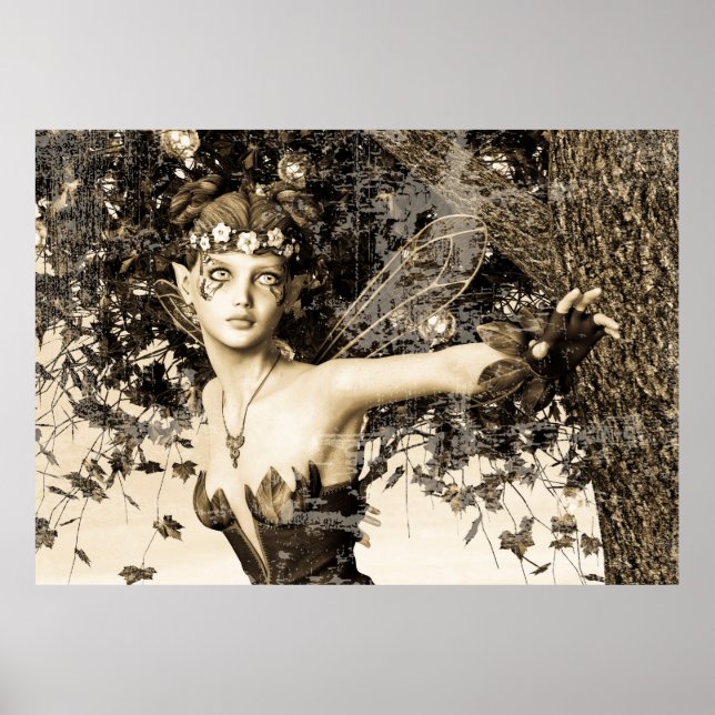 Hada de primavera Bosque Antiguo Foto Arte Fantasí (Frente)