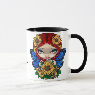 Hada del girasol con la taza de los girasoles