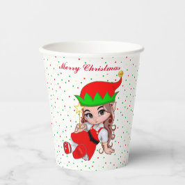 Hada Elfa de Navidad Linda & Vasos de Papel de Con