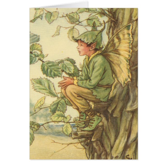 Hada Elm alada sentada en un árbol (Frente)