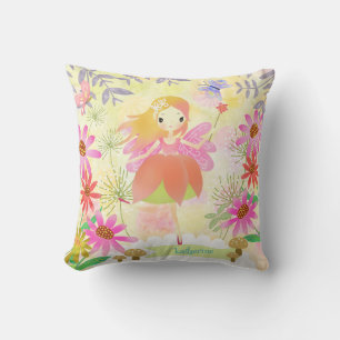 Hada en el jardín. Almohada personalizada