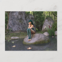 Hada en la postal de estanques encantados
