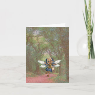 Hada en la tarjeta de cumpleaños del bosque