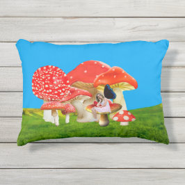Hada en toadstool Acento al aire libre Almohada
