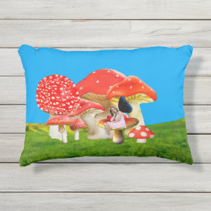 Hada en toadstool Acento al aire libre Almohada