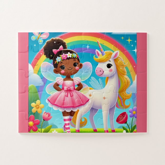 "HADA FELIZ & UNICORNIO" ROMPECABEZAS (Horizontal)