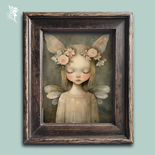 Hada Floral Soñadora en Arte de Pared Vintage Past