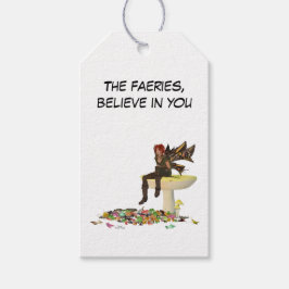 Hada irlandesa en la etiqueta de regalo de hongos