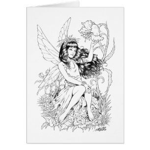 Hada joven de B&W con las flores por el Al Río