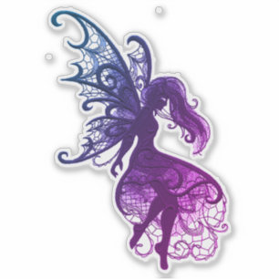 Hada Oscura Cabello Fluyente Calcomanía de Vinilo
