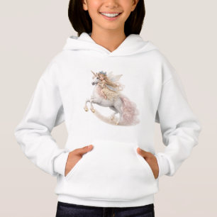 Hada personalizada montando un unicornio con crin