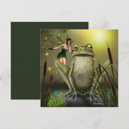Hada Quiere Besar a un Sapo Fantasía Tarjeta Plana