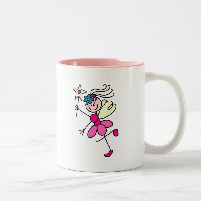 Hada rosada del ángel con la taza de la vara (Derecha)