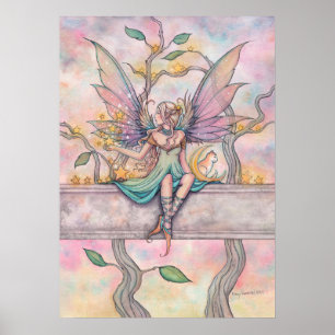 Hada sentada con estrellas con arte de atigrado na