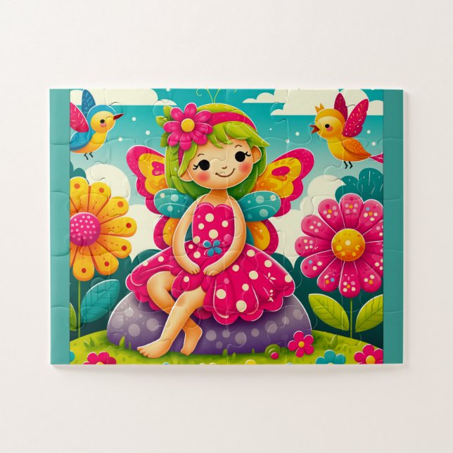 "HADA SONRIENTE Y PÁJAROS" - ROMPECABEZAS (Horizontal)