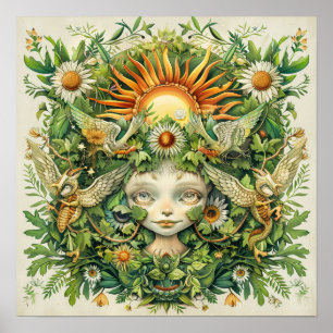 Hadas del Sol de San Juan Arte Nórdico Impreso
