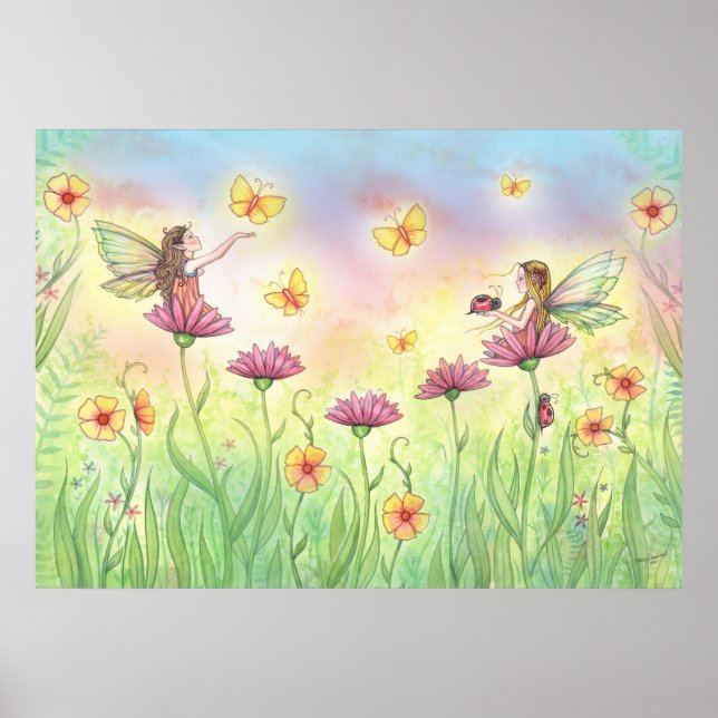 Hadas Hermanas en Póster de Jardín (Frente)