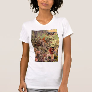Hadas y camiseta de las flores