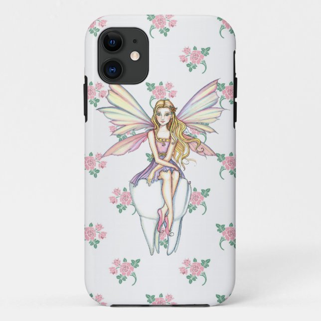 Hadas y flores de dientes lindo Funda para iPhone  (Reverso)