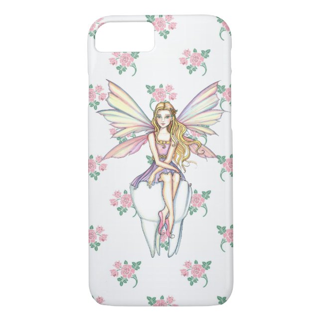 Hadas y flores de dientes lindo Funda para iPhone  (Reverso)