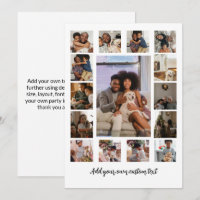 Haga su propia tarjeta plana de 15 fotos personali