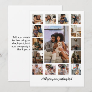 Haga su propia tarjeta plana de 15 fotos personali