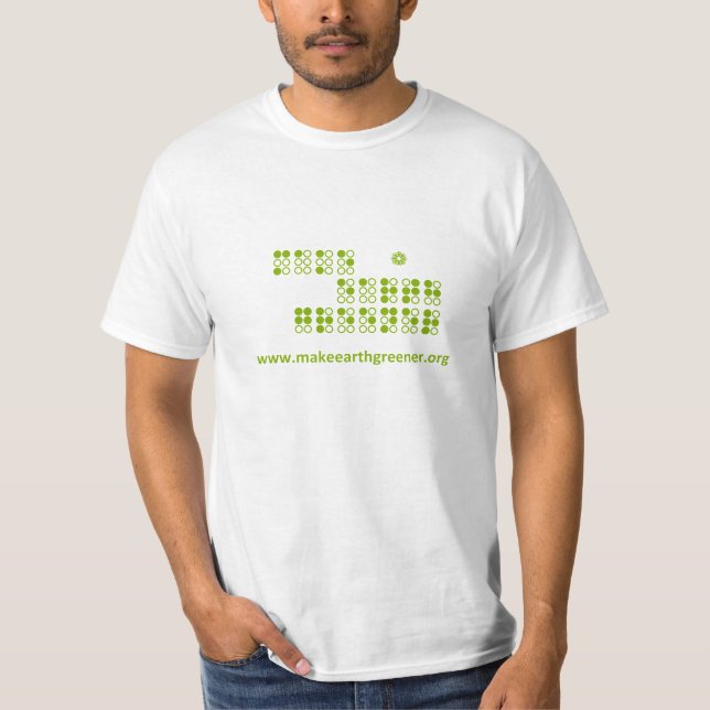 haga tierra una camiseta más verde de braille (Anverso)