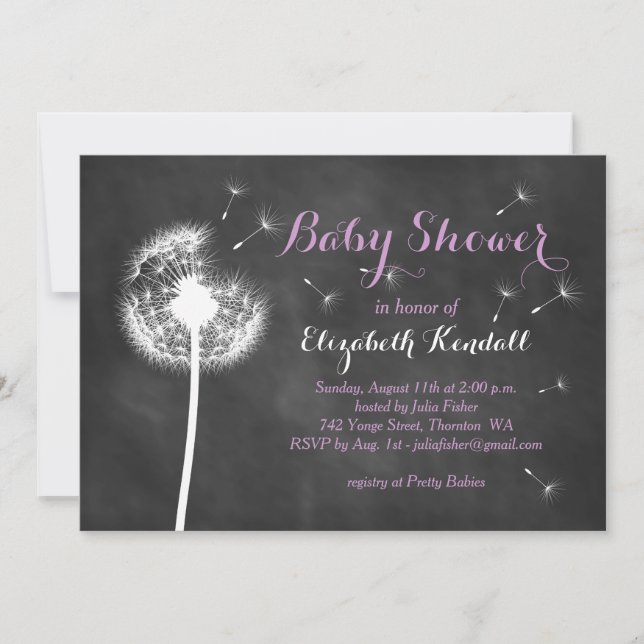 ¡Haga un deseo! Invitación de Baby Shower (Anverso)
