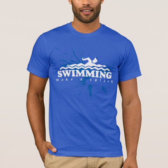 Haga una camiseta de la natación del chapoteo (Anverso)