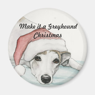 Hágale un imán del arte del perro del navidad de
