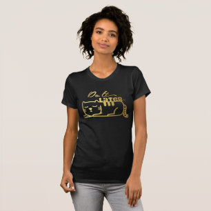 Hágalo camisa negra de oro del gato posterior