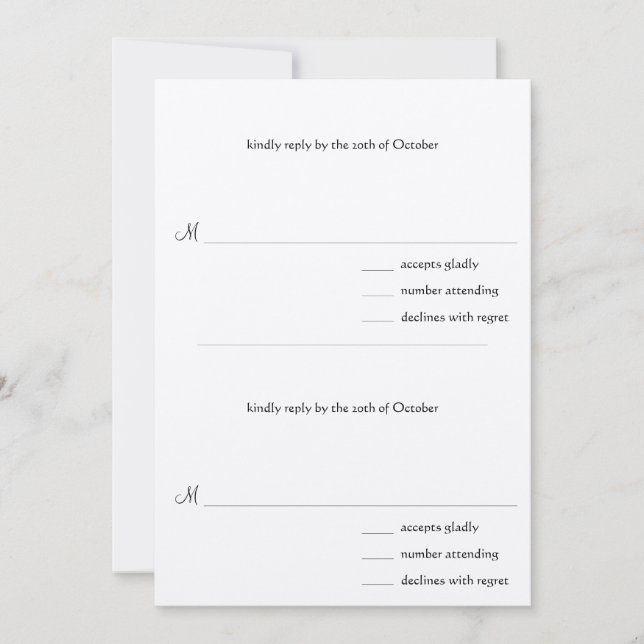 Hágalo puntuar tarjetas RSVP de boda para las 4x9 (Anverso)