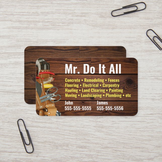 Hágalo todo con tarjeta de visita Handyman (Anverso/Reverso In Situ)
