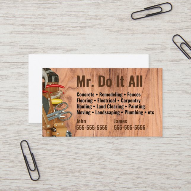 Hágalo todo con tarjeta de visita Handyman (Anverso/Reverso In Situ)