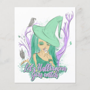 Hagamos Halloween brujas a Flyer
