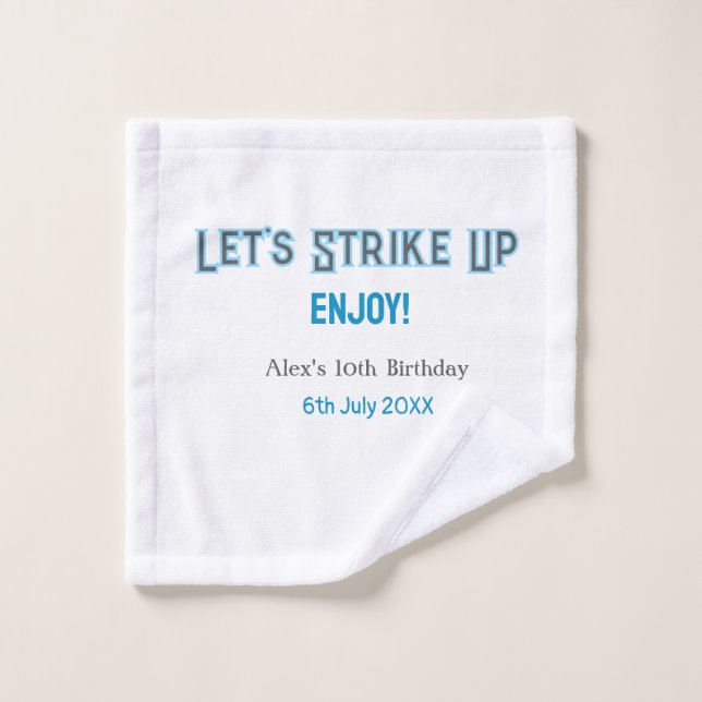 Hagamos que el azul gris feliz nombre de 10 cumple (Toallita)