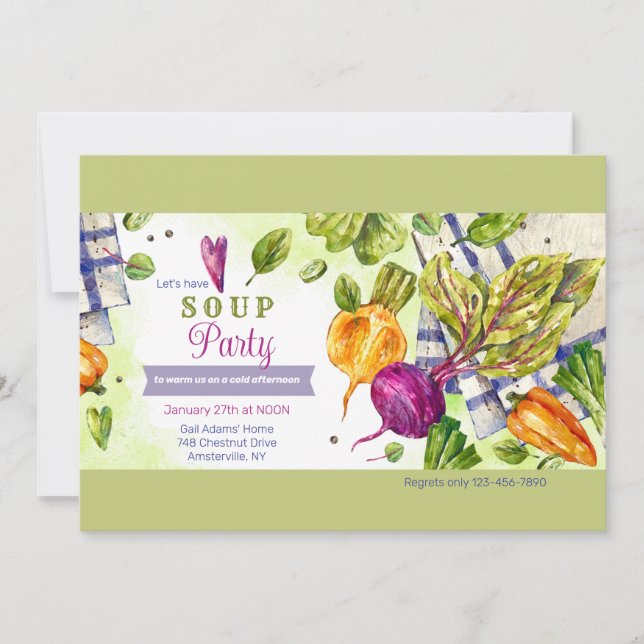 Hagamos una invitación a la fiesta de la sopa (Anverso)