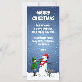 Hagamos una tarjeta de Navidad de un muñeco de nie