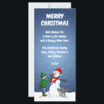 Hagamos una tarjeta de Navidades de Snowman<br><div class="desc">Hagamos un muñeco de nieve con una tarjeta de Navidades. Personalizar texto.</div>