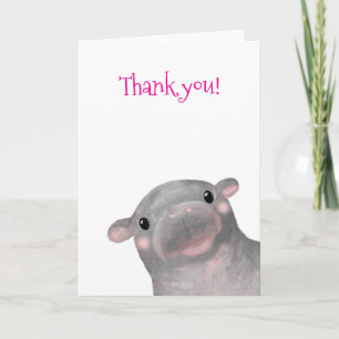 Haggis el lindo bebé hippo tarjeta de agradecimien