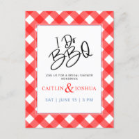 Hago BBQ Bridal Shower Red Plaid Party Invitación