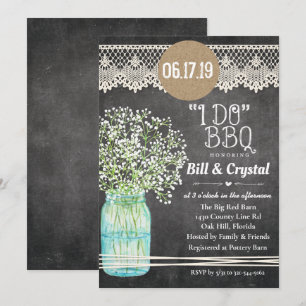 Hago Invitación a Chalkboard de Parejas BBQ Shower